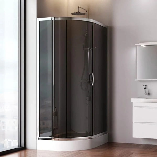 Душевой уголок Am.Pm Like 120x80 см стекло тонированное, профиль глянцевый хром W83UG-302U120CG (детальная фотография), современные, hi-tech