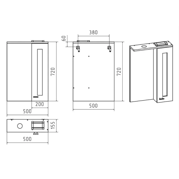 Зеркальный шкаф с подсветкой Misty Урал 50 см левый Э-Ура-04050-021Л (детальная фотография), современные, hi-tech