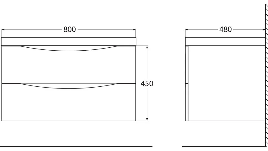 Тумба под раковину подвесная BelBagno Ancona-N 80 см rovere moro ANCONA-N-800-2C-SO-RW (детальная фотография), по запросу