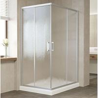 Душевой уголок профиль матовый хром стекло шиншилла Vegas-glass