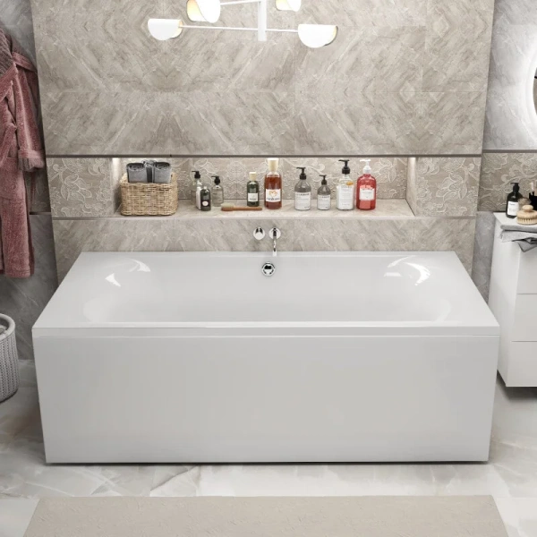 Ванна акриловая 1MarKa Esma 01эс1990кс2+, 190 x 90 см, цвет белый (детальная фотография), без гидромассажа