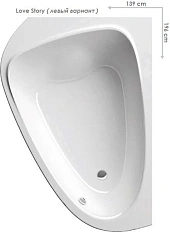 Ванна акриловая Ravak LoveStory II 196x139 см левая