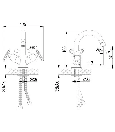 Смеситель для раковины Lemark Plus Spirit LM1907C (детальная фотография), для раковины