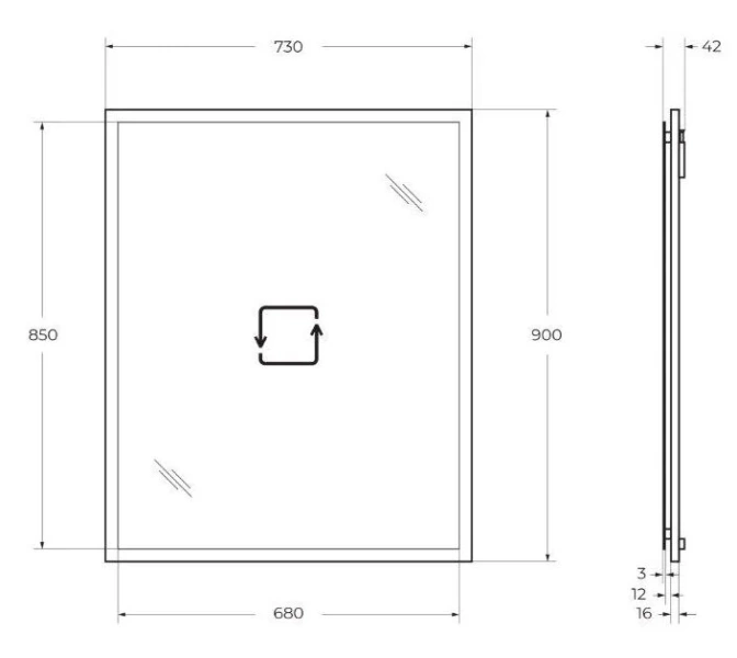 Зеркало с подсветкой Cezares Tiffany 73 см Bianco Opaco 45043 (детальная фотография), нет в наличии