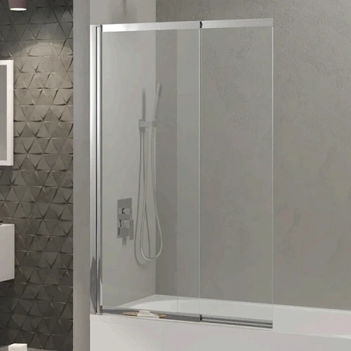 Шторка для ванны Berges River S Slider 98х145 см прозрачное стекло, профиль хром - фото 1