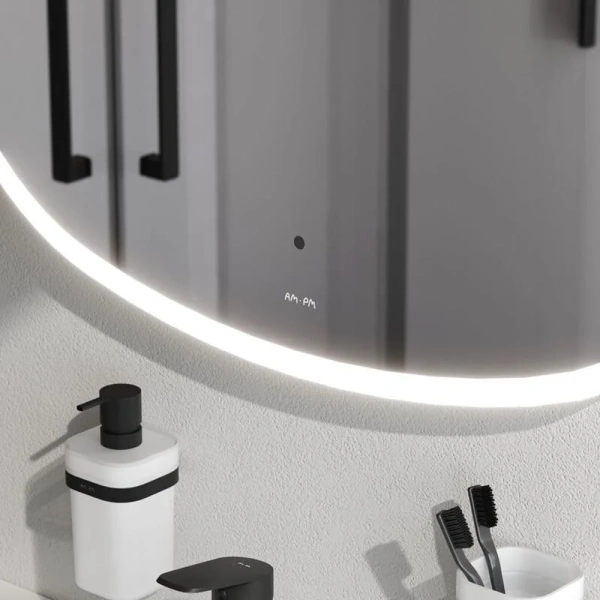 Зеркало с подсветкой Am.Pm Func 80 см равностороннее M8FMOX0801WGS (детальная фотография), с подсветкой