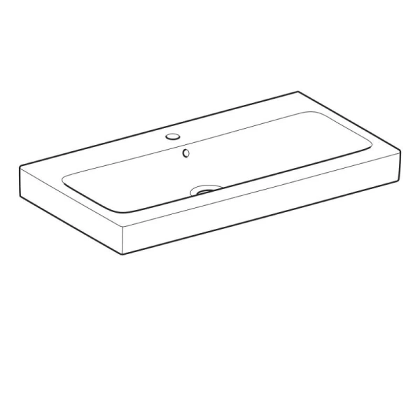 Раковина Geberit iCon 90 см с отверстием под смеситель 124090000 (детальная фотография), прямоугольной формы