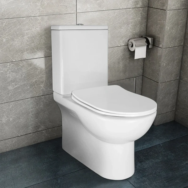 Унитаз компакт Azario Ambra безободковый AZ-848G (детальная фотография), напольные