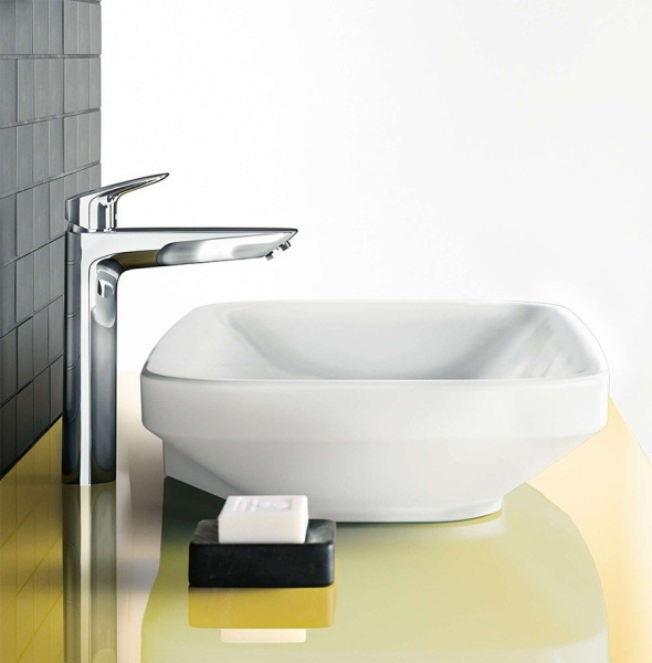 Смеситель для раковины Hansgrohe Logis без донного клапана 71091000 (детальная фотография), современные, hi-tech
