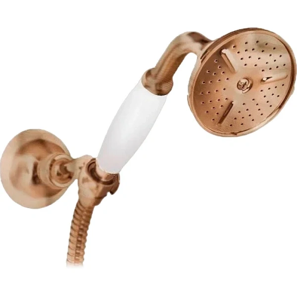 Лейка для душа Cezares CZR бронза ручка белая CZR-U-D1FC-02-Bi (детальная фотография), бронзовые, белые