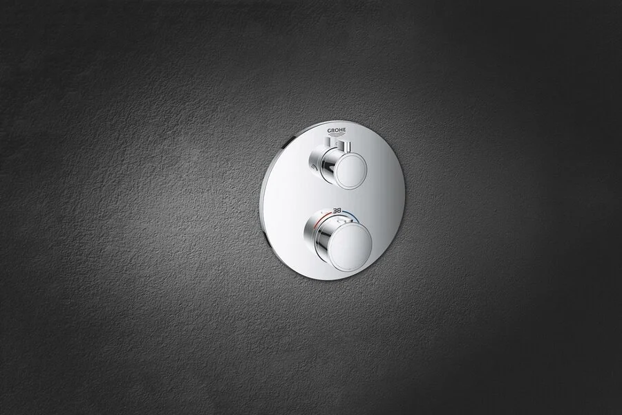 Смеситель для душа Grohe Grohtherm 24076000 круглая розетка (детальная фотография), из латуни, округлая форма