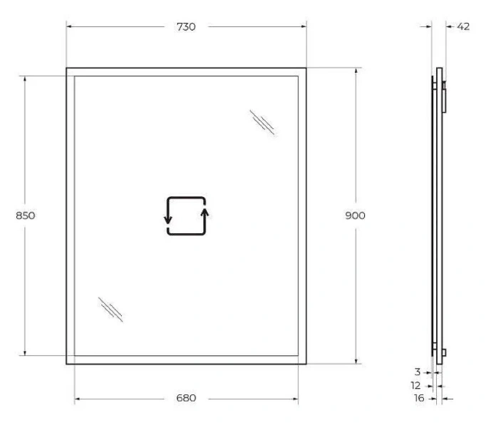 Зеркало с подсветкой Cezares Tiffany 73 см verde opaco 45087 (детальная фотография), нет в наличии