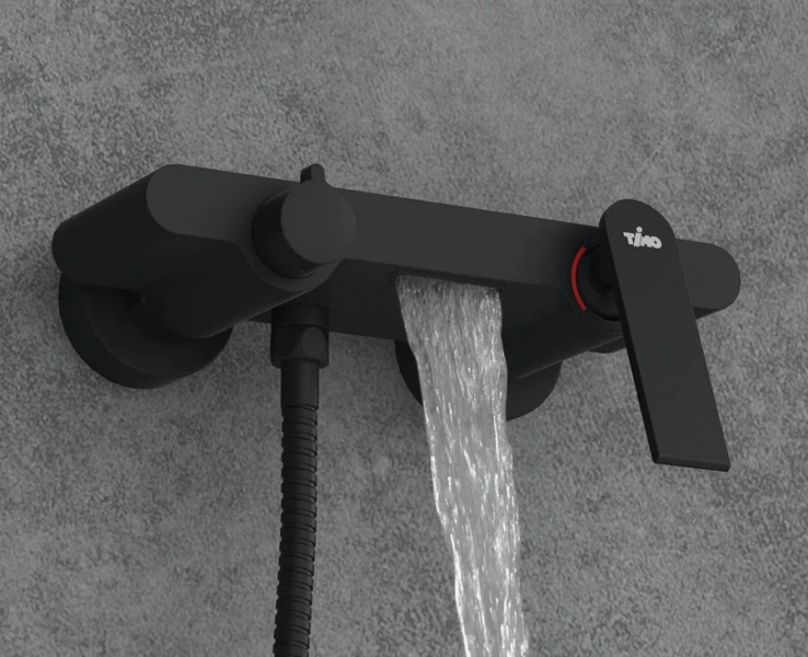 Смеситель для ванны Timo Anni, черный матовый 2714/03Y (детальная фотография), округлая форма