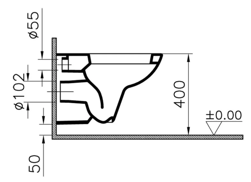 Унитаз подвесной, без сиденья, VitrA S20 5507B003-0101 (детальная фотография) index_1