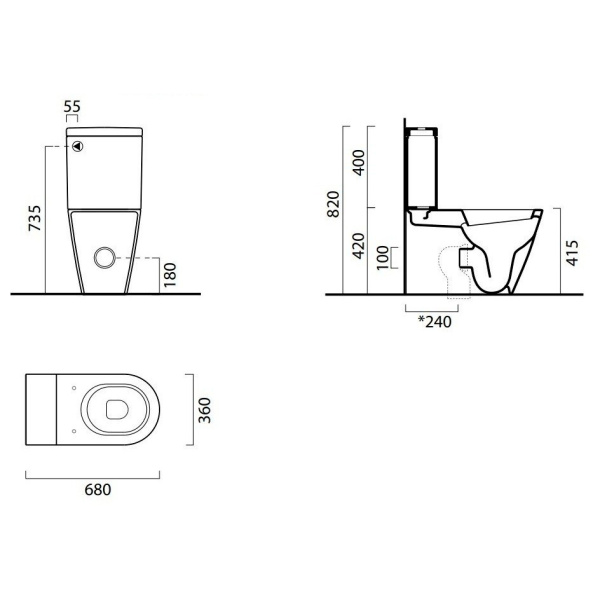 Бачок для унитаза с крышкой GSI Norm 8681 8681 11 (детальная фотография), напольные