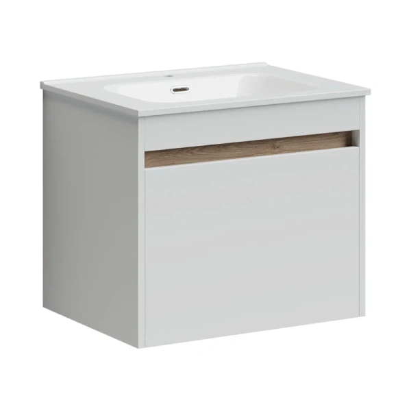 Тумба с раковиной подвесная Sancos Smart SM60W 60 см МДФ (детальная фотография)