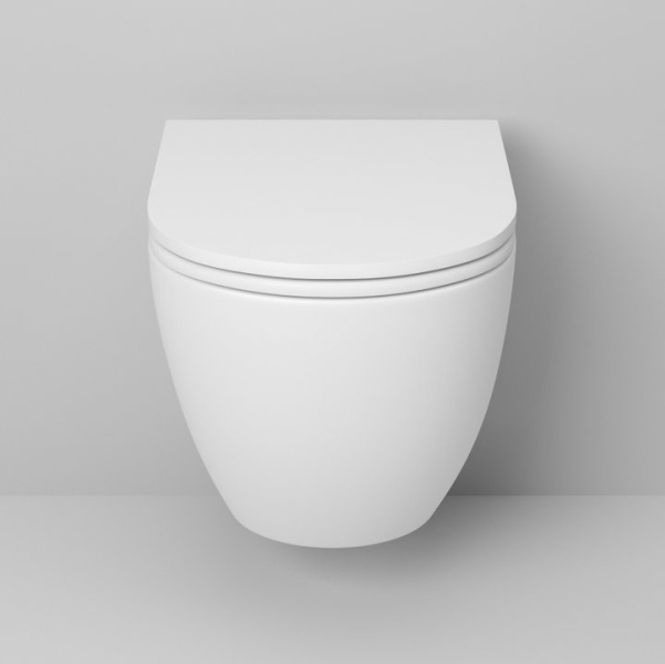 Унитаз подвесной Grossman безободковый белый матовый GR-4455MS (детальная фотография), подвесные, встраиваемые