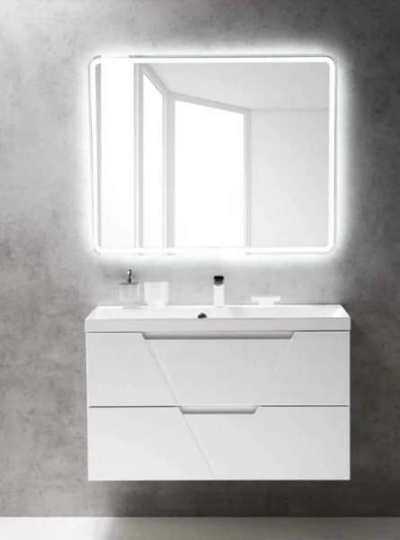 Тумба под раковину подвесная BelBagno Vittoria 100 см bianco lucido VITTORIA-1000-2C-SO-BL-P (детальная фотография), 100 см