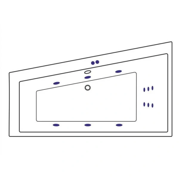 Ванна гидромассажная Excellent Sfera Slim Line 170 x 100 см, левая, белый/бронза, WAEX.SFL17S.LINE.BR (детальная фотография), современныe, hi-tech