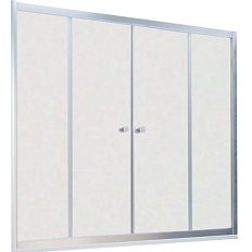 Душевая шторка на ванную профиль матовый хром стекло сатин Vegas-glass