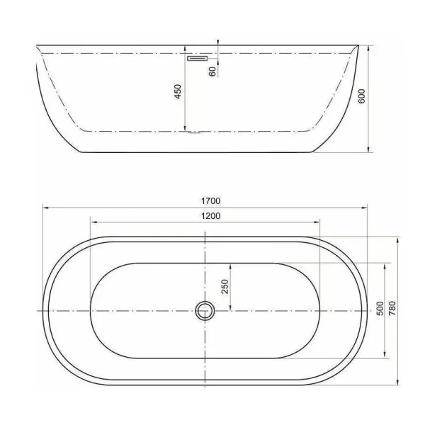 Акриловая ванна Aquanet Delight 289723, 170 x 80 см, цвет черный 00289723 (детальная фотография), акриловые