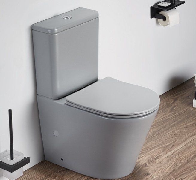 Унитаз компакт Ceramalux NС светло-серый матовый 2179XMH (детальная фотография)