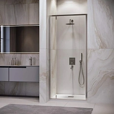 Душевая дверь в нишу RGW Leipzig LE-102 90 см профиль хром стекло прозрачное