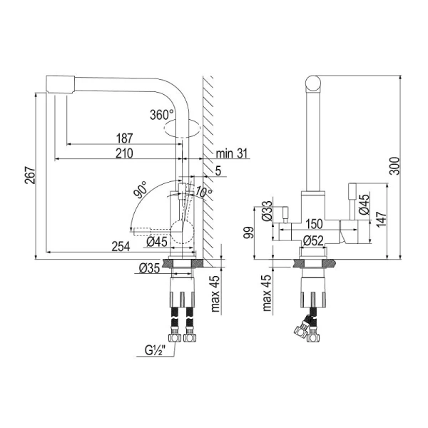 Смеситель для питьевой воды Lemark Expert черный матовый LM5061BL (детальная фотография), для кухни, для питьевой воды с фильтром