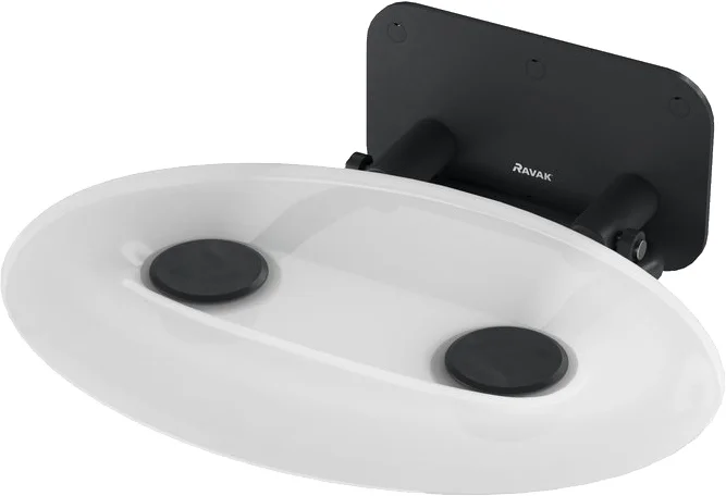 Сиденье для душа Ravak OVO прозрачное/черное B8F0000056 (детальная фотография)