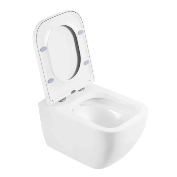 Унитаз подвесной BelBagno Alpina с сиденьем BB10100CHR/SC (детальная фотография), белые