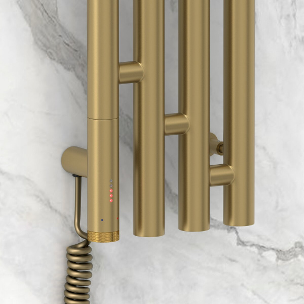 Полотенцесушитель электрический Сунержа Кантата 3.0 15.9x120 см левый золотой шелк 32-5846-1216 (детальная фотография), современные, hi-tech