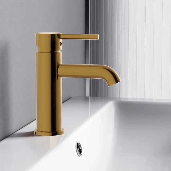 Смеситель для раковины Damixa Scandinavian Pure золото 360210600 (детальная фотография), золото