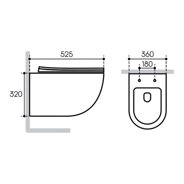 Унитаз подвесной Aqueduto Ovo черный матовый OVO0140 (детальная фотография), подвесные, встраиваемые