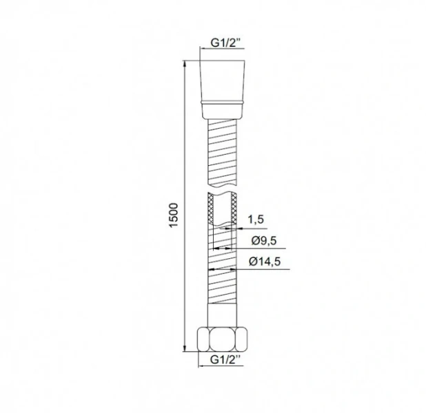 Шланг для душа IDDIS 150 см A50611 1.5 (детальная фотография), шланги для душа