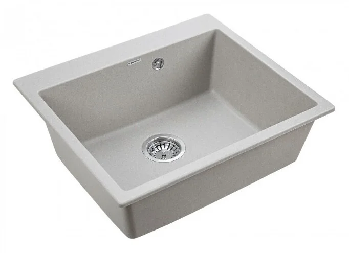 Мойка для кухни Paulmark Kante 60 см серая PM106052-GR (детальная фотография), кварц