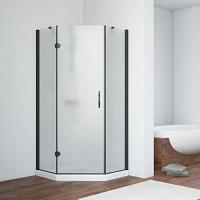 Душевой уголок профиль черный матовый стекло сатин Vegas-glass