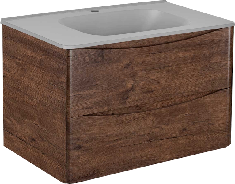 Тумба под раковину подвесная Vincea Paola 79 см R.Wood VMC-2P800RW (детальная фотография), под дерево