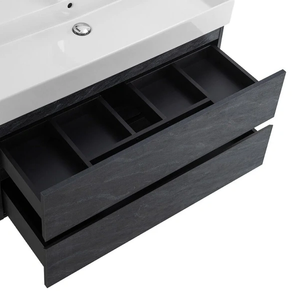 Тумба под раковину подвесная Cezares Molveno 100 см antracite MOLVENO 46-100-2C-SO-ANTR (детальная фотография), серая