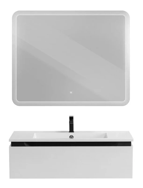 Тумба под раковину подвесная Cezares Slider 100 см Bianco Opaco SLIDER-1000-1C-SO-BO (детальная фотография), белая