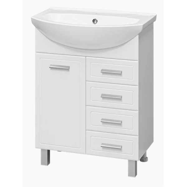 Тумба для раковины с 4 ящиками и бельевой корзиной Misty Стелла Э-СТе01065-01К4Я (детальная фотография) index_1