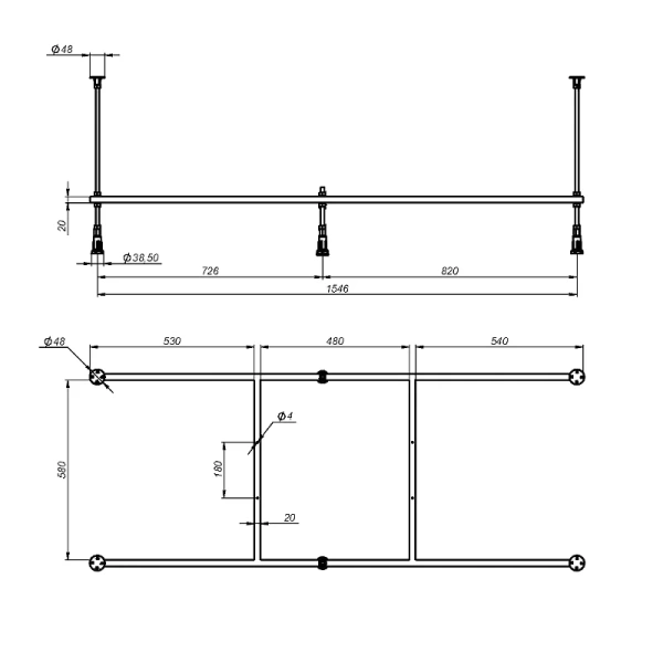 Каркас для ванны Am.Pm X-Joy 165х70 см универсальный W00A-165-070W-R (детальная фотография), по запросу