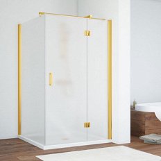 Душевой уголок профиль золотой стекло сатин Vegas-glass