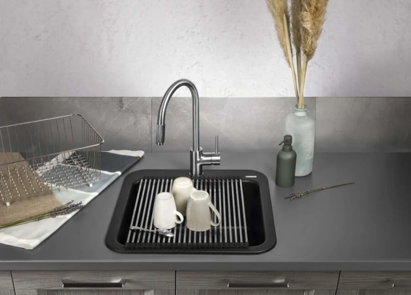 Мойка для кухни Omoikiri Tasogare  51-BL 51 см черная 4993742 (детальная фотография), из искусственного гранита