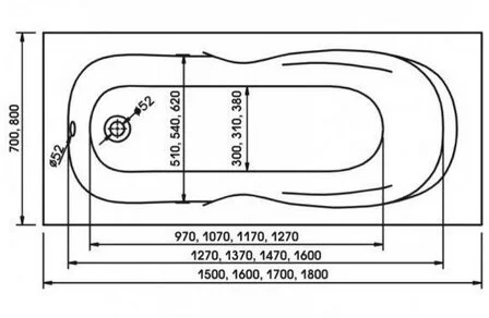Ванна акриловая Relisan Neonika 150 х 70 см Гл000000963 (детальная фотография), 150х70
