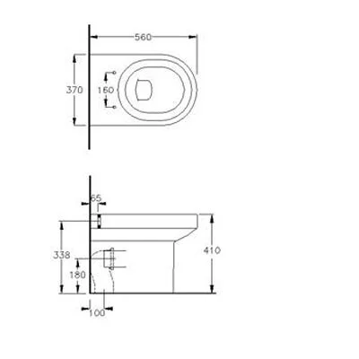 Унитаз напольный Hatria Daytime YXV401 35х55 см (детальная фотография), недорогие, сиденье с микролифтом , с антивсплеском, низкие