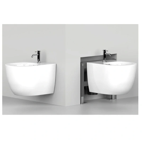 Биде подвесное Abber BEQUEM белое AC1150 (детальная фотография), белые