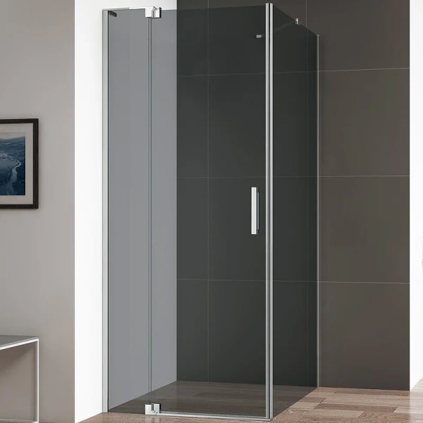 Душевой уголок Cezares Slider 100х90 см стекло серое профиль хром SLIDER-AH-1-90-90/100-GRIGIO-Cr (детальная фотография)