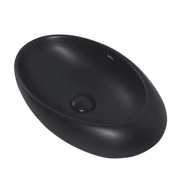 Раковина Abber Bequem 49 см черная матовая AC2107MB (детальная фотография), в форме чаши, круглой формы
