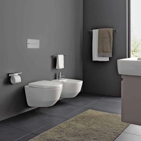 Унитаз подвесной Laufen Pro белый с горизонтальным выпуском c покрытием LCC 8.2096.6.400.000.1 (детальная фотография), подвесные, встраиваемые