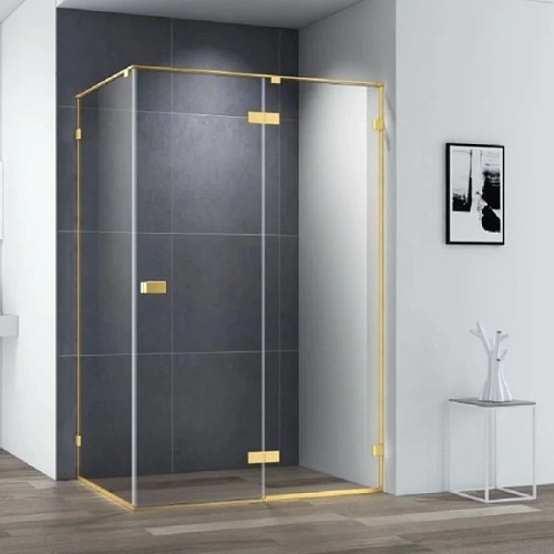 Душевой уголок Cezares Bellagio 140x100 см профиль брашированное золото - фото 2